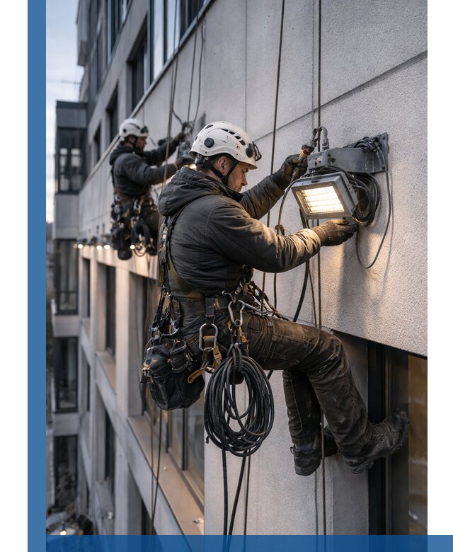 Монтаж фасадного освещения в Ступине установка и подключение