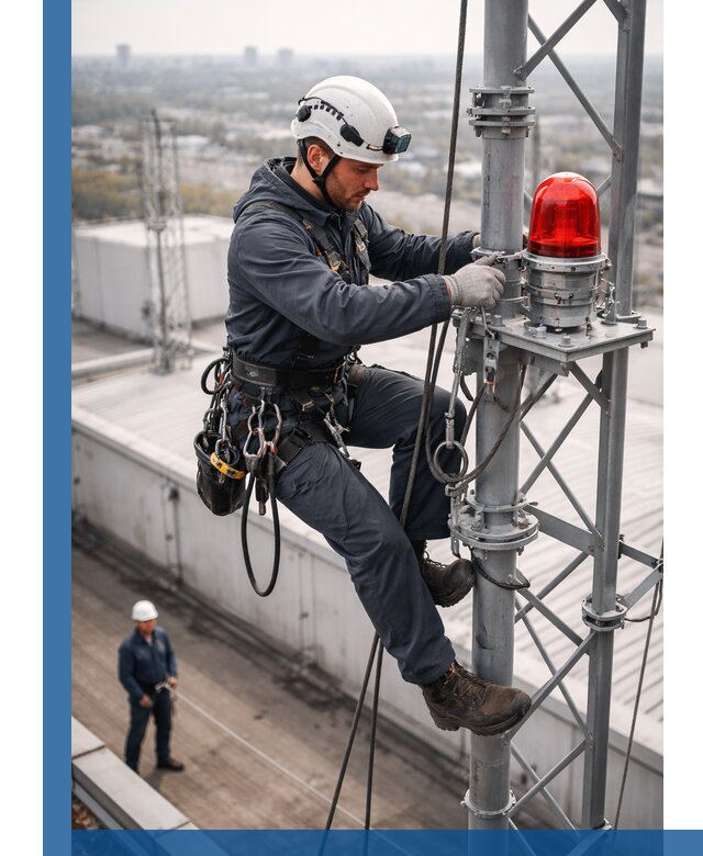 Монтаж заградительных огней и обслуживание объектов в Ступине