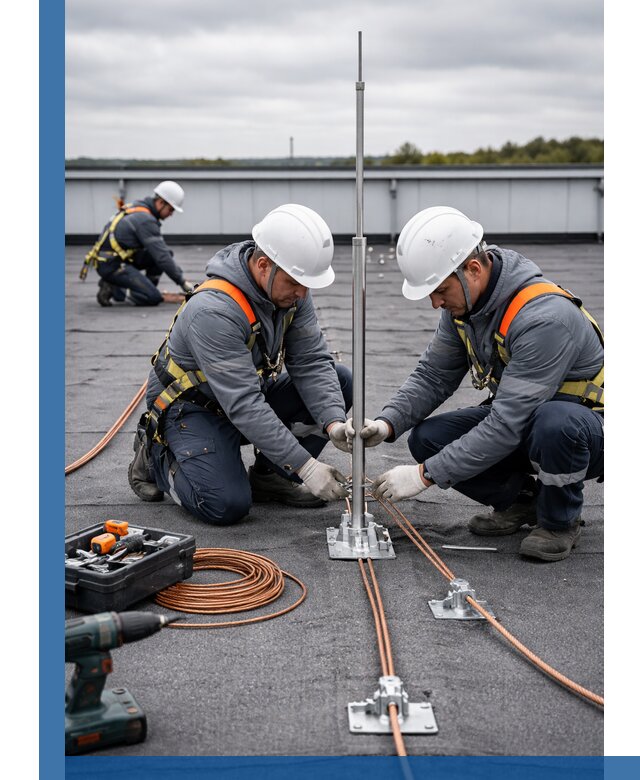 Монтаж молниезащиты на кровле в Ступине под ключ с гарантией