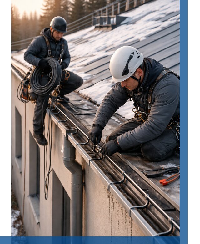 Монтаж греющего кабеля на кровле в Ступине от 468 р. | ВЫСОТНИК-Стп