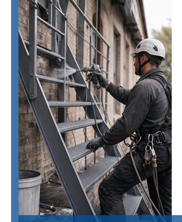 Покраска и антикоррозионная защита пожарных лестниц в Ступине