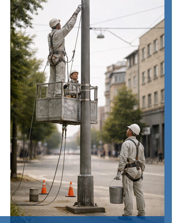 Покраска опор освещения в Ступине от 5197 р. | ВЫСОТНИК-Стп