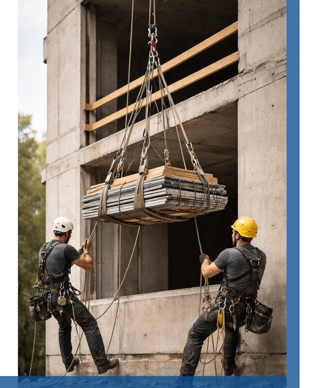 Подъем материала на этаж веревками в Ступине от 1559 р. | ВЫСОТНИК-Стп