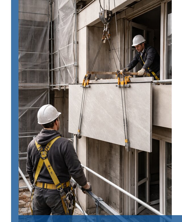 Подъем керамогранита на этаж в Ступине грузчиками и техникой