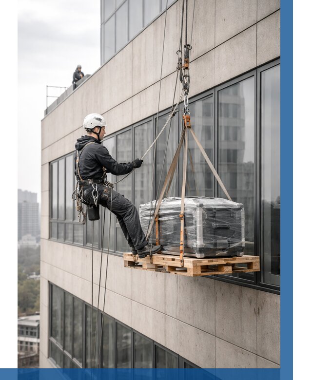 Спуск груза по фасаду в Ступине от 3638 р. | ВЫСОТНИК-Стп