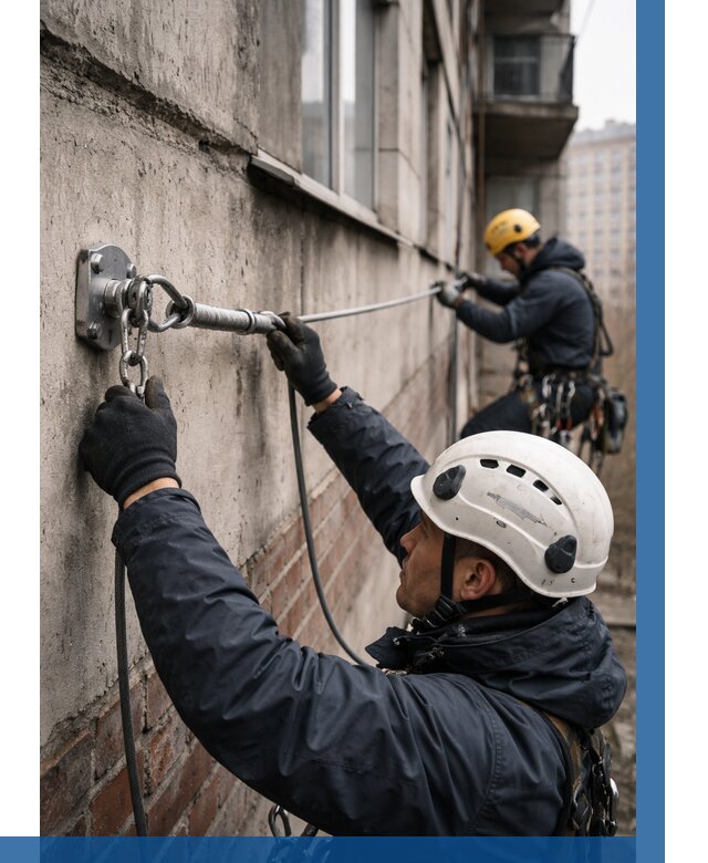 Монтаж анкерных линий в Ступине от 3118 р. | ВЫСОТНИК-Стп