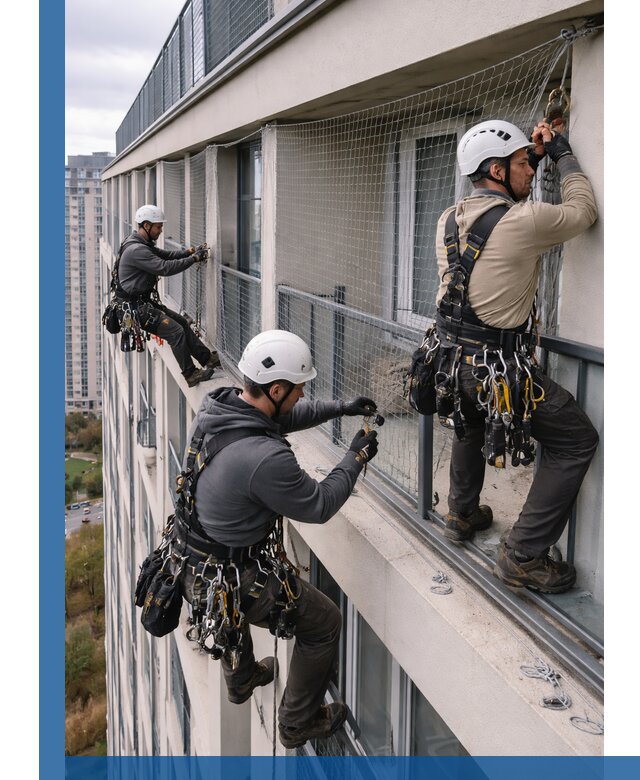 Профессиональный монтаж защитной сетки от птиц в Ступине