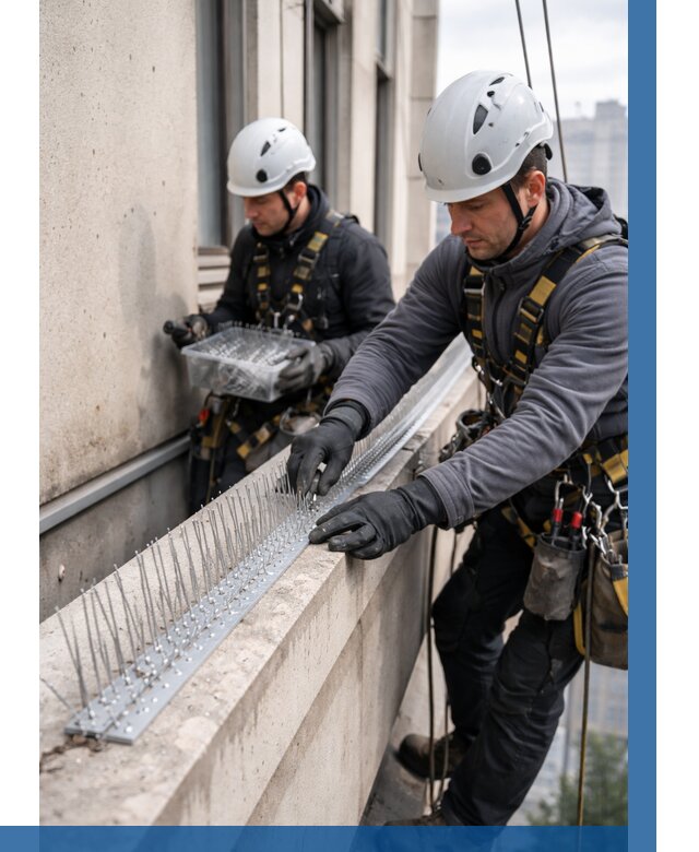 Установка шипов от птиц в Ступине от 883 р. | ВЫСОТНИК-Стп